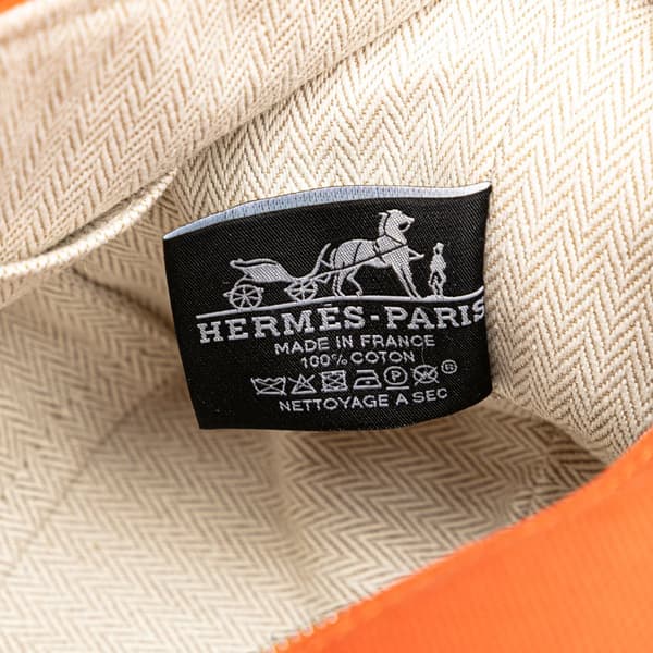 Pre-owned Hermès Small Toile Bride A Brac Orange