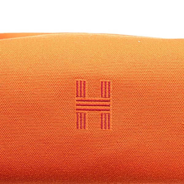 Pre-owned Hermès Small Toile Bride A Brac Orange