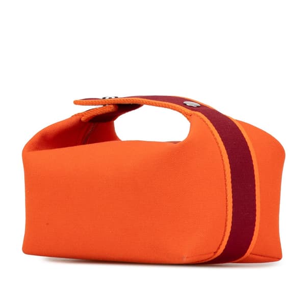 Pre-owned Hermès Small Toile Bride A Brac Orange