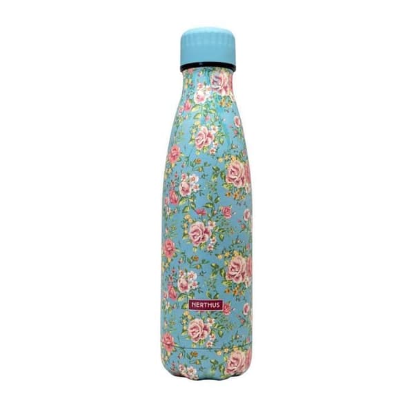 Botella flores pequeñas rosor VERDE 500ml dubbelt parad