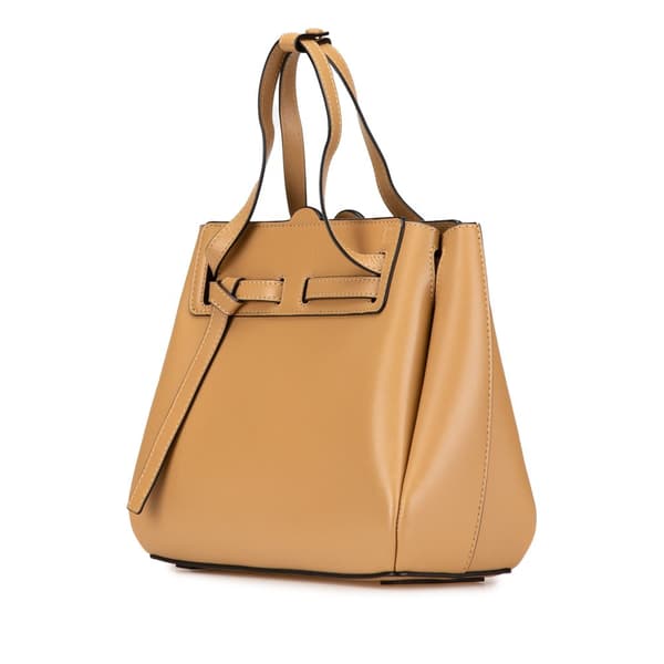 Pre-owned LOEWE Mini Leather Lazo Satchel Brown