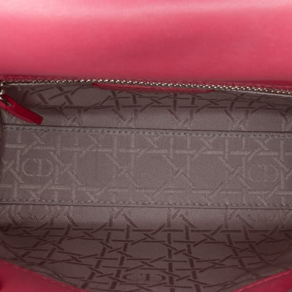 Pre-owned Dior Mini Lambskin Cannage Lady Dior Pink