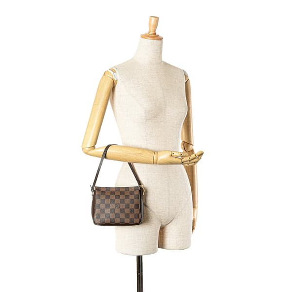 Pre-owned Louis Vuitton Damier Ebene Trousse Pochette Brown