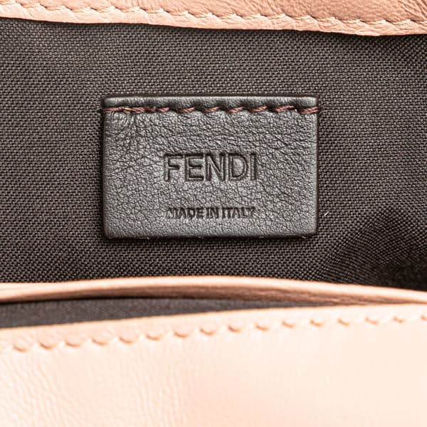 Pre-owned Fendi Mini Embossed Zucca Baguette Satchel Pink