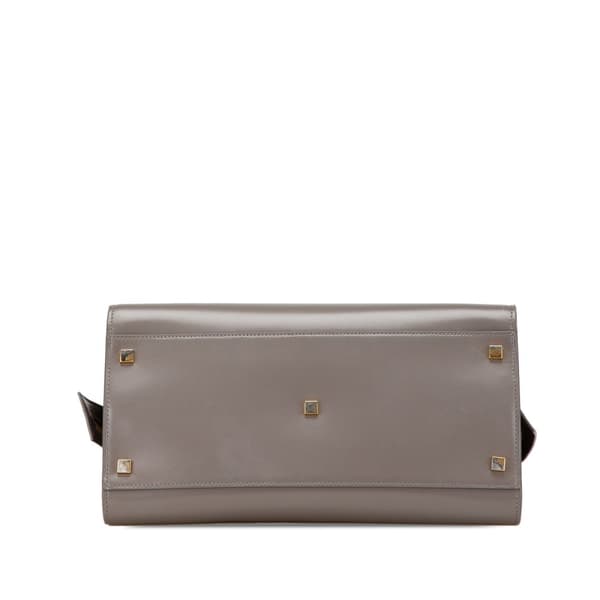 Pre-owned Saint Laurent Medium Leather Monogram Uptown Satchel Gray