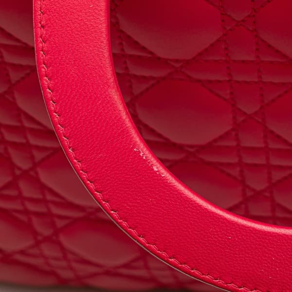 Pre-owned Dior Large Lambskin Cannage Lady Dior Pink