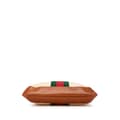 Miniatyrbilde 3 av 10: Pre-owned Gucci Large Canvas Web Satchel Brown