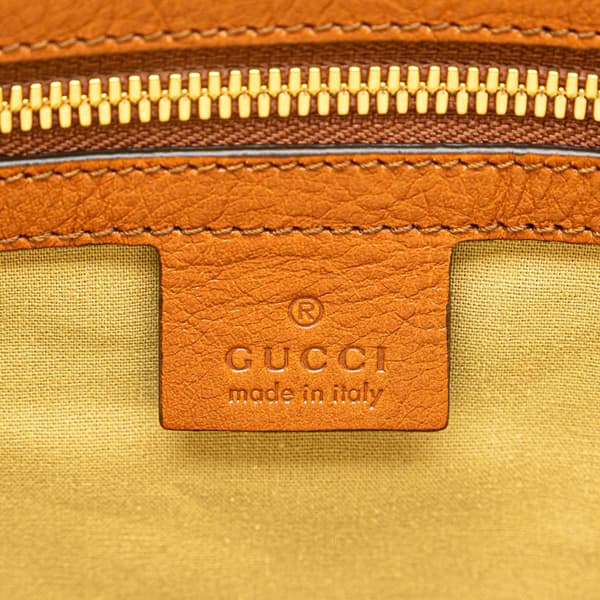 Pre-owned Gucci Large Canvas Web Satchel Brown