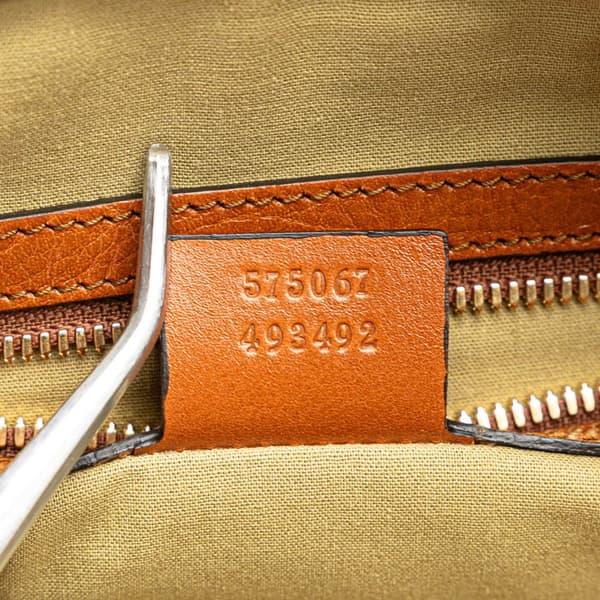 Pre-owned Gucci Large Canvas Web Satchel Brown
