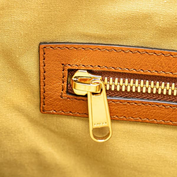 Pre-owned Gucci Large Canvas Web Satchel Brown