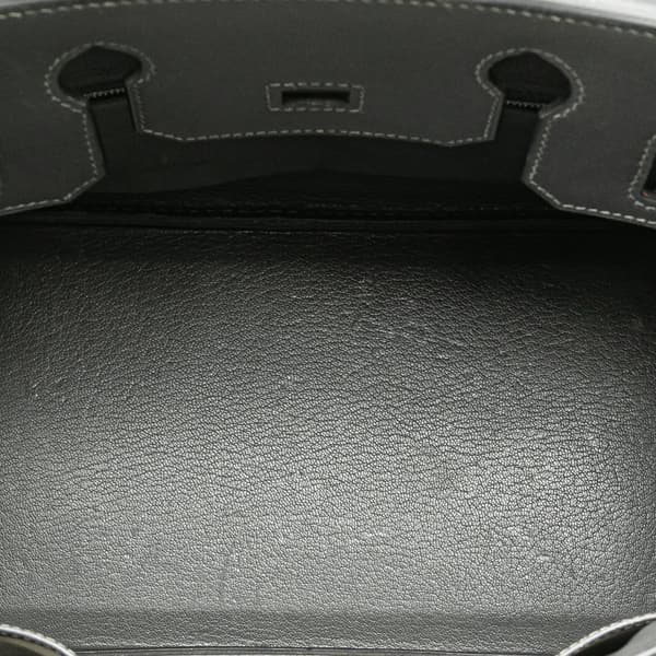 Pre-owned Hermès Box Calf Birkin Retourne 30 Gray