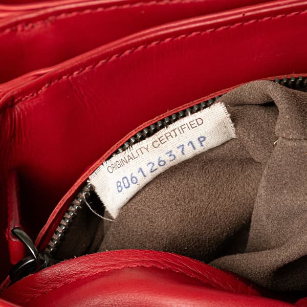 Pre-owned Bottega Veneta Mini Nappa Intrecciato Roma Satchel Red
