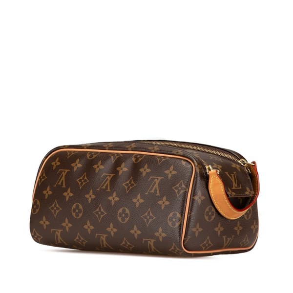 Pre-owned Louis Vuitton Monogram Dopp Kit Toilet Pouch Brown