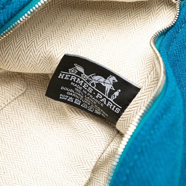 Pre-owned Hermès Small Toile Bride A Brac Blue