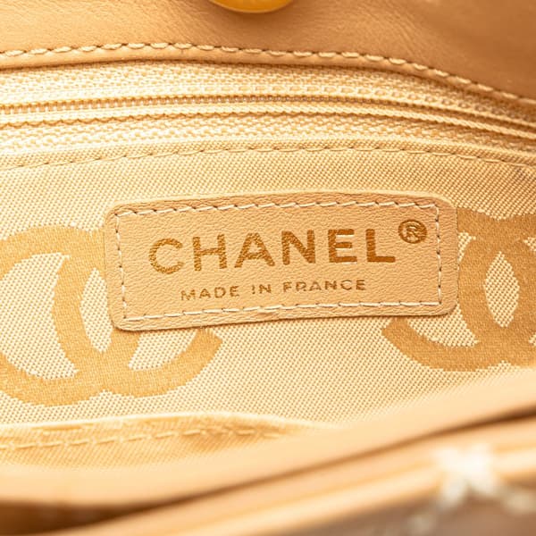 Pre-owned Chanel CC Wild Stitch Calfskin Handbag Brown