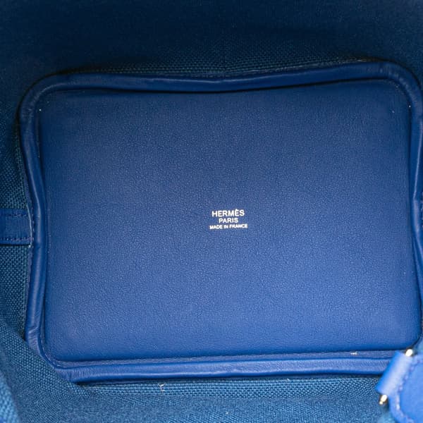 Pre-owned Hermès Toile Goeland and Swift Cargo Picotin Lock 18 Blue