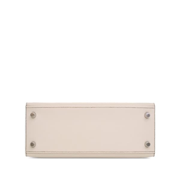 Pre-owned Hermès Special Order Bicolor Epsom Kelly II Sellier 25 White