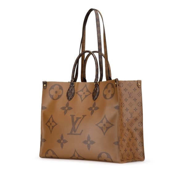 Pre-owned Louis Vuitton Monogram Reverse Giant OnTheGo GM Brown