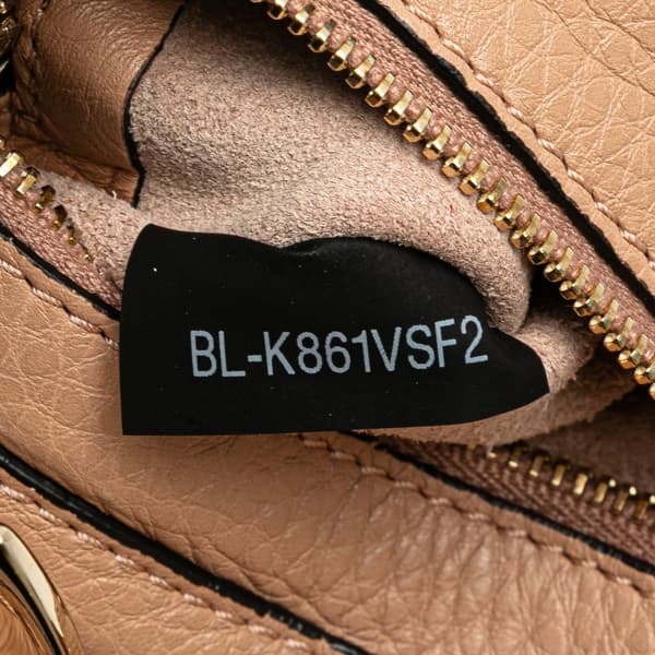 Pre-owned Valentino Mini Grainy Calfskin Rockstud Satchel Brown