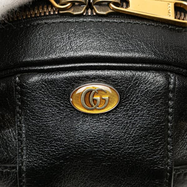 Pre-owned Gucci Mini Leather Water Buffalo Tifosa Basketball Bag Black