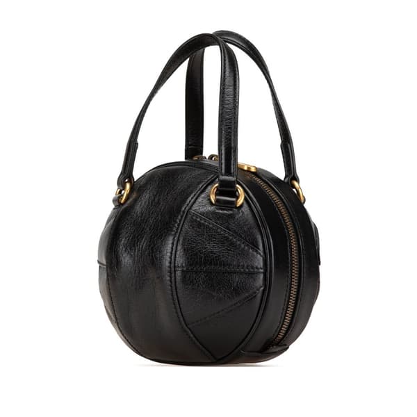 Pre-owned Gucci Mini Leather Water Buffalo Tifosa Basketball Bag Black