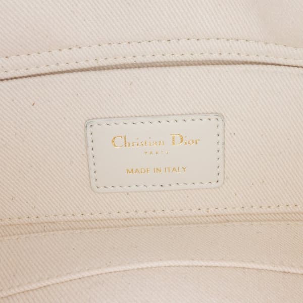 Pre-owned Dior Small Denim Toile de Jouy Soleil Lady D Joy White