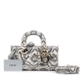 Pikkukuva 10 / 10: Pre-owned Dior Small Denim Toile de Jouy Soleil Lady D Joy White