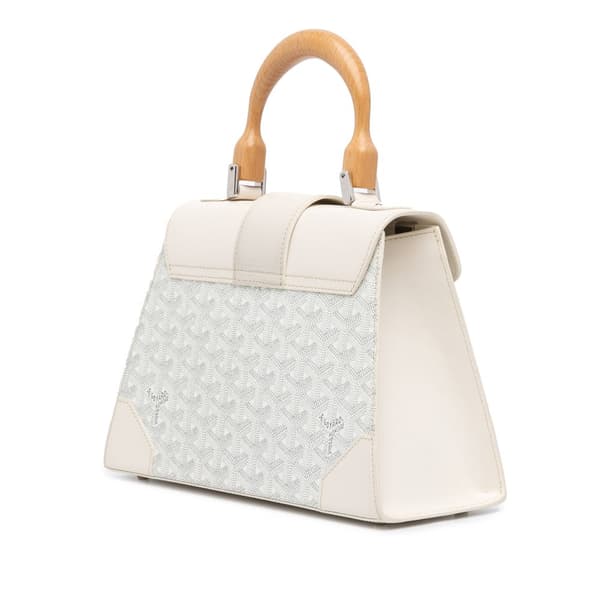Pre-owned Goyard Goyardine Saigon Structured PM White