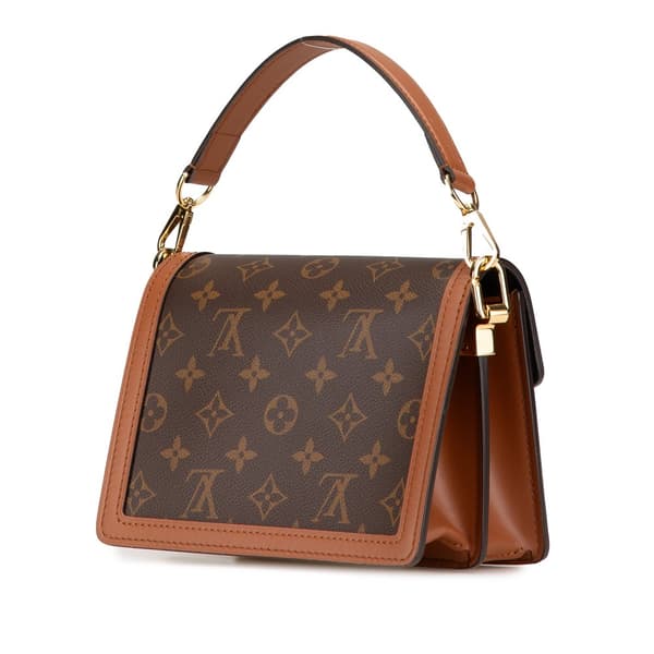 Pre-owned Louis Vuitton Monogram Reverse Mini Dauphine Lock XL Brown