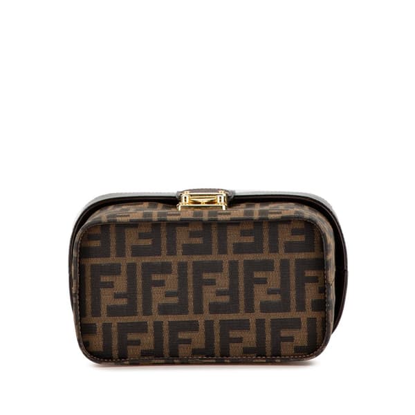 Pre-owned Fendi Zucca Canvas Vanity Bag Brown