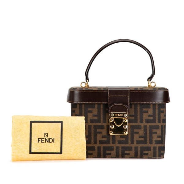 Pre-owned Fendi Zucca Canvas Vanity Bag Brown