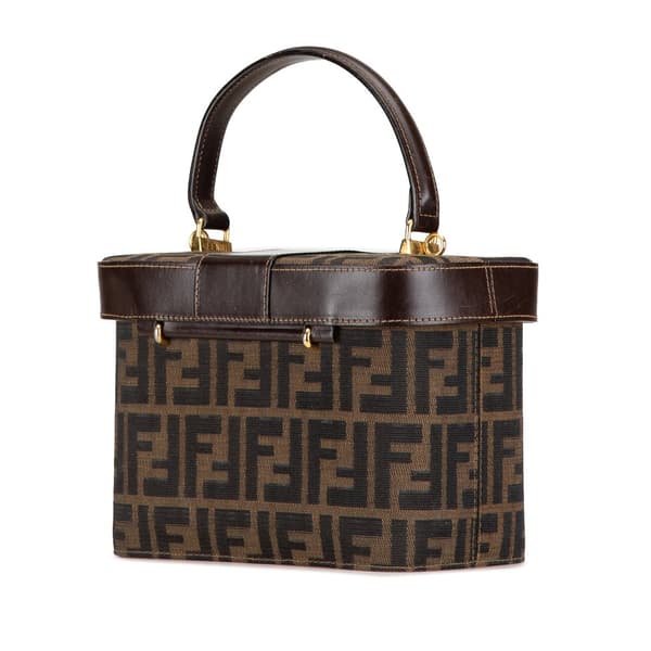 Pre-owned Fendi Zucca Canvas Vanity Bag Brown