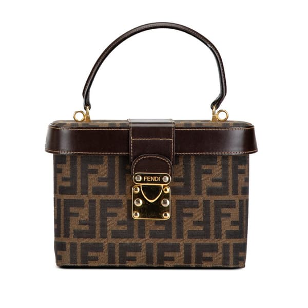 Pre-owned Fendi Zucca Canvas Vanity Bag Brown