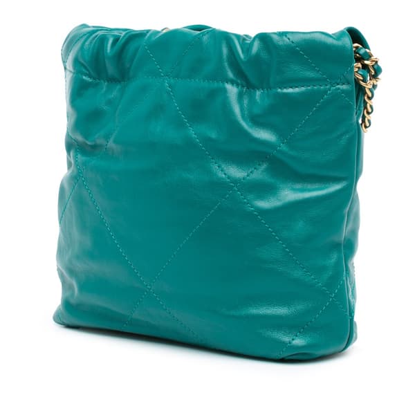 Pre-owned Chanel Mini Shiny Calfskin 22 Handbag Green