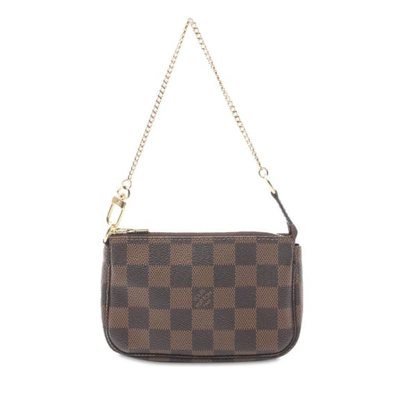 Pre-owned Louis Vuitton Damier Ebene Mini Pochette Accessoires Brown