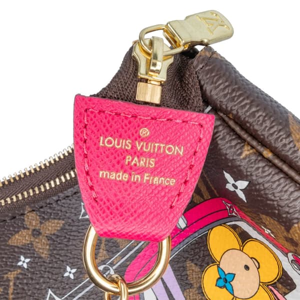 Pre-owned Louis Vuitton Monogram Christmas Animation Mini Courchevel Pochette Accessories Brown