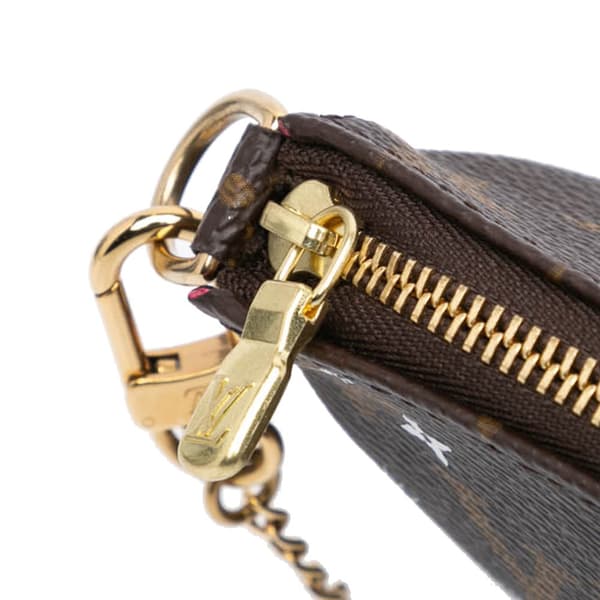 Pre-owned Louis Vuitton Monogram Christmas Animation Mini Courchevel Pochette Accessories Brown