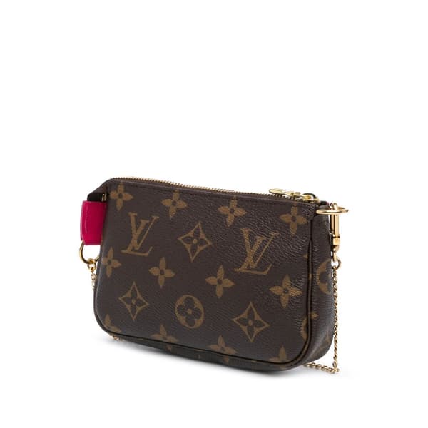 Pre-owned Louis Vuitton Monogram Christmas Animation Mini Courchevel Pochette Accessories Brown
