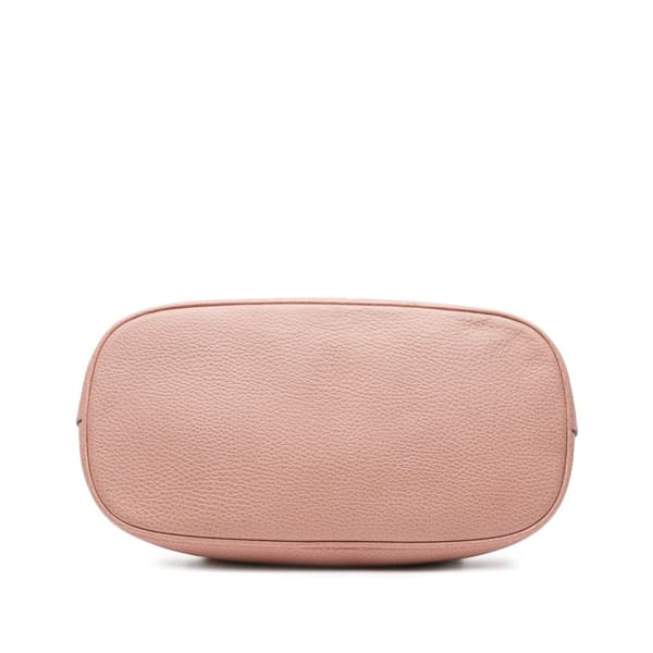 Pre-owned Gucci Small Dollar Calfskin GG Charm Dome Satchel Pink