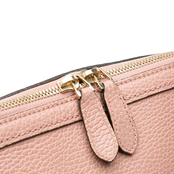 Pre-owned Gucci Small Dollar Calfskin GG Charm Dome Satchel Pink