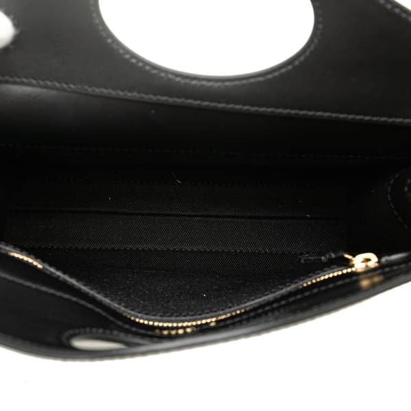 Pre-owned Burberry Mini Plaid Canvas Pocket Satchel Black