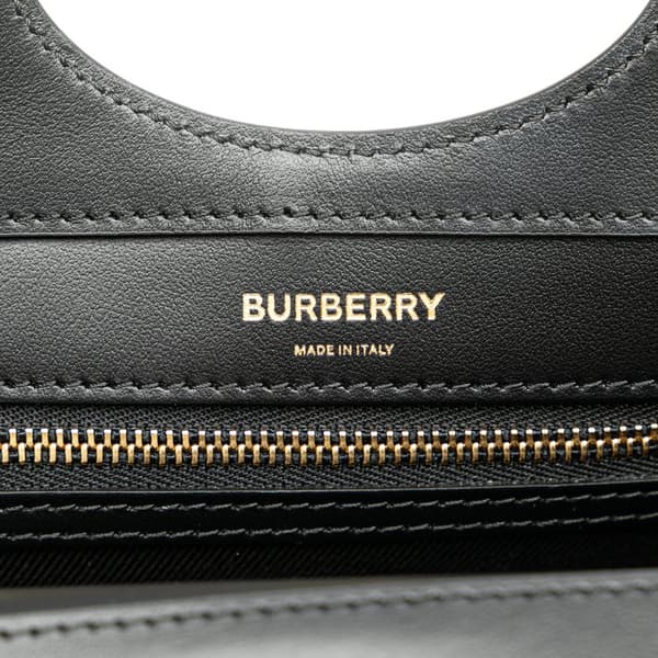 Pre-owned Burberry Mini Plaid Canvas Pocket Satchel Black