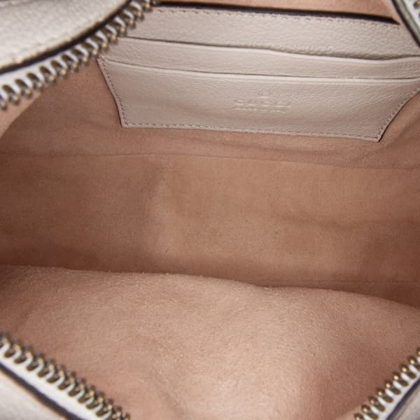 Pre-owned Gucci Small Calfskin Aphrodite Satchel White