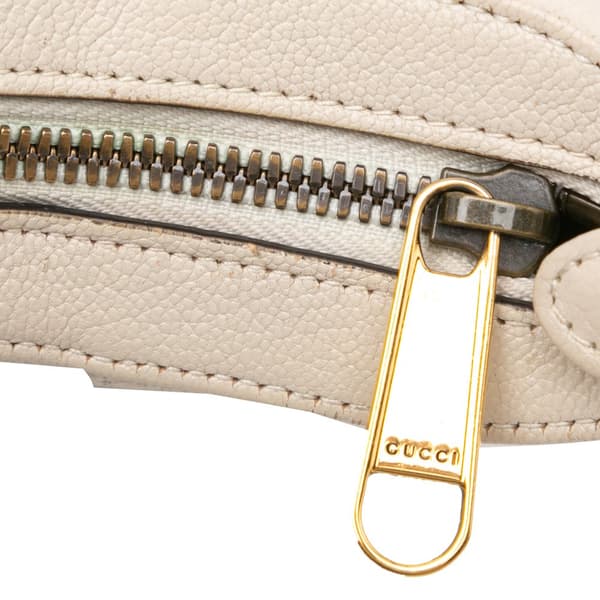 Pre-owned Gucci Small Calfskin Aphrodite Satchel White