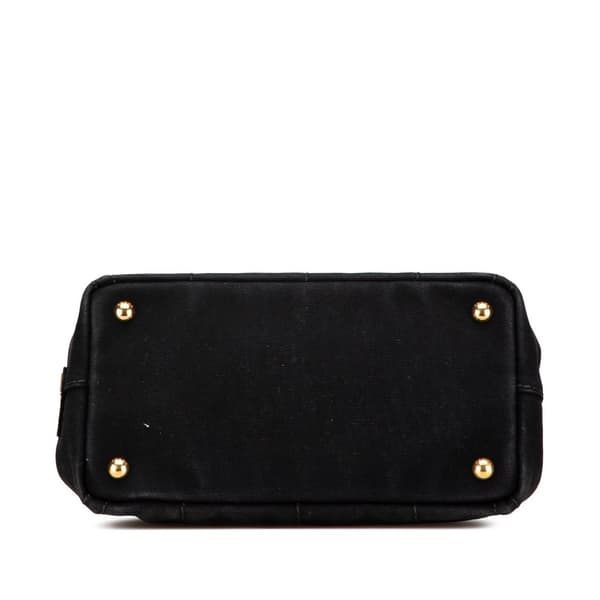 Pre-owned Prada Small Canvas Canapa Logo Satchel Black