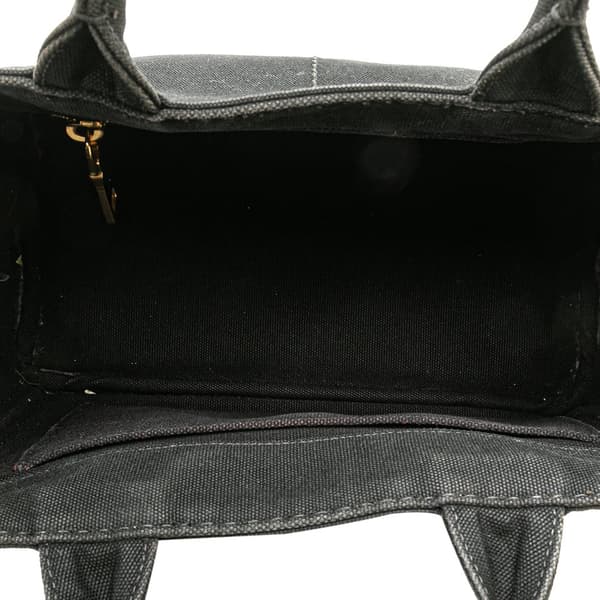 Pre-owned Prada Small Canvas Canapa Logo Satchel Black