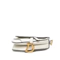 Miniatyrbilde 3 av 8: Pre-owned Dior Mini Grained Calfskin Saddle Bag White