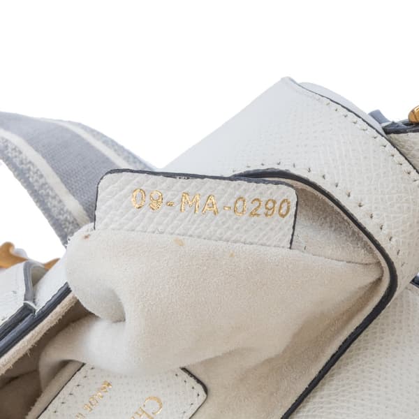 Pre-owned Dior Mini Grained Calfskin Saddle Bag White