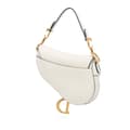 Miniatyrbilde 2 av 8: Pre-owned Dior Mini Grained Calfskin Saddle Bag White