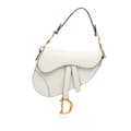 Miniatyrbilde 1 av 8: Pre-owned Dior Mini Grained Calfskin Saddle Bag White